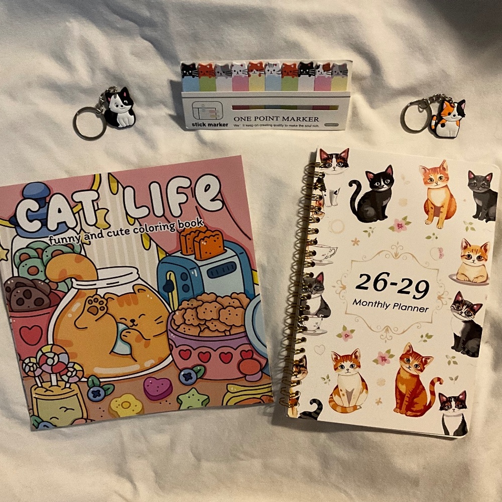 Plan, Color & Purr – 4-Year Cat Lover Gift Set (2026–2029 Planner+Coloring Book)